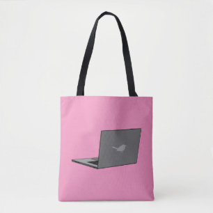 Tote Bag Portable gris avec logo d'oiseau