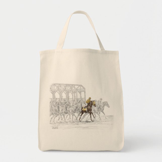 Tote Bag Porte de départ de la course de cheval (Devant)