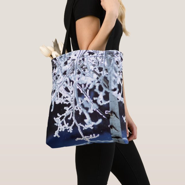 Tote Bag Porte-flocon de flocon de neige de branches gelées (De près)
