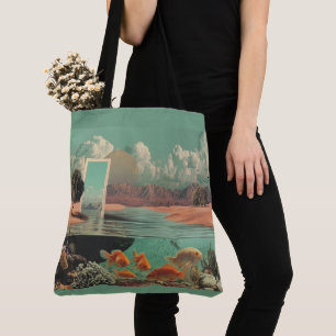 Tote Bag Porte surréaliste dans le désert avec sous-marin