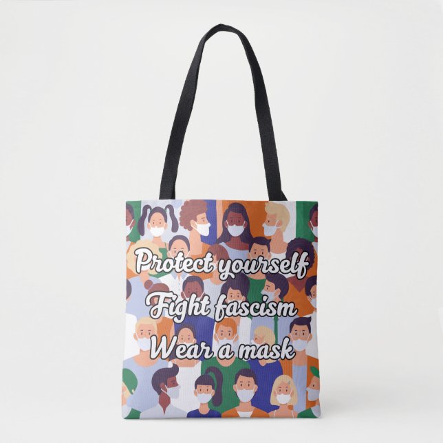 Tote Bag Porter un masque de style brillant (Devant)