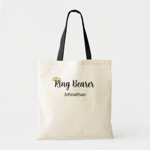 Tote Bag Porteur Script Mariage Or Cercles Nom du garçon