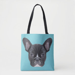 Tote Bag Portrait d'art de Bulldog en France