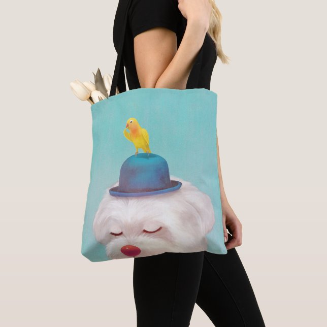 Tote Bag Portrait de chien clown méditatif (De près)