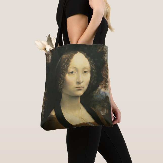 Tote Bag Portrait de Léonard de Vinci de Ginevra Benci (De près)
