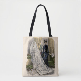 Tote Bag Portrait de mariage vintage de la mariée, mariée v