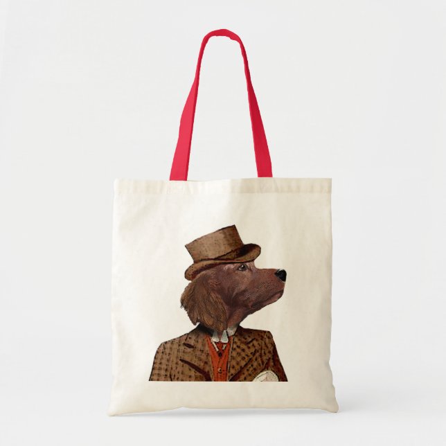 Tote Bag Portrait de Rider Red Setter (Devant)