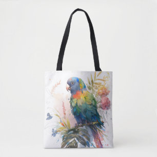 Tote Bag Portrait d'oiseaux perroquets Peinture animale Fau