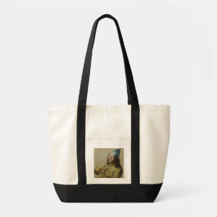 Tote Bag Portrait d'un jeune homme tenant un réservoir