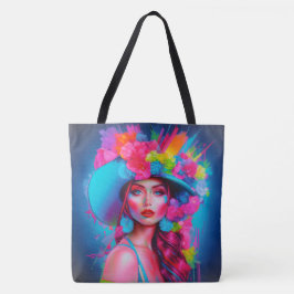 Tote Bag Portrait floral de Neon Imaginaire
