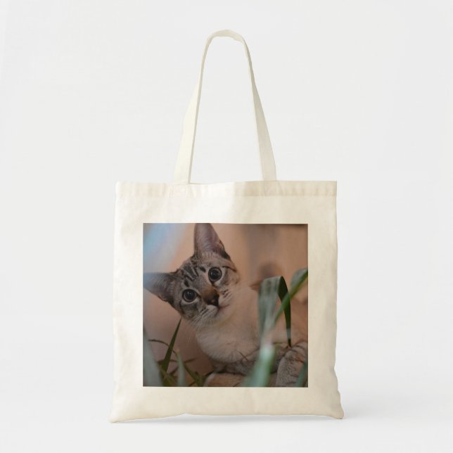 Tote Bag Portrait photo de chat (Devant)