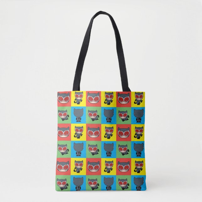Tote Bag Poses de caractères Chibi Catwoman (Devant)