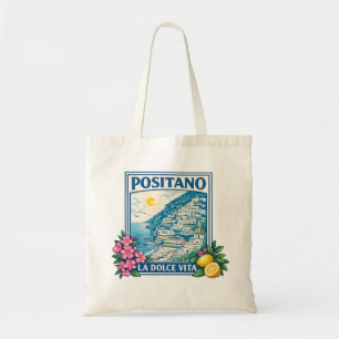Tote Bag Positano Italie Méditerranée Voyage Art