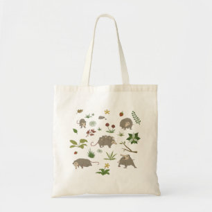 Tote Bag Possum dans un champ de Berry en blanc