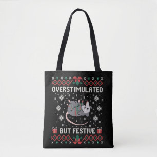 Tote Bag Possum de Noël festif mais surstimulé drôle