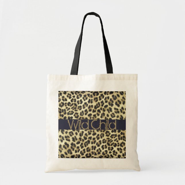 Tote Bag Poster de animal Personnalisé Brown Leopard Fourre (Devant)