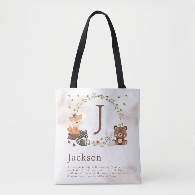 Tote Bag Poster de monogramme personnalisé pour animaux de  (Devant)