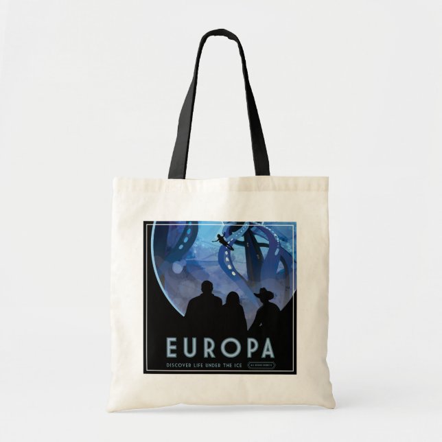 Tote Bag Poster de voyage Retro Space - Jupiter's Moon Euro (Devant)