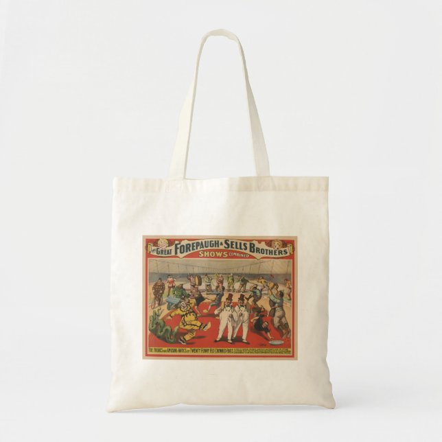 Tote Bag Poster Du Cirque Montrant L'Amusant Antique Des Cl (Devant)