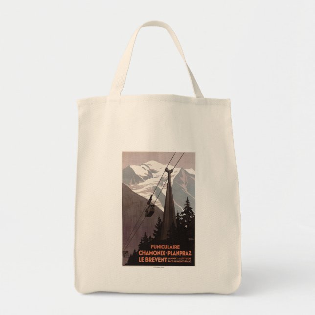 Tote Bag Poster du funiculaire Le Brevent (Devant)