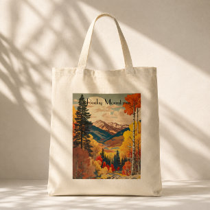 Tote Bag Poster Vintage voyage Montagnes Rocheuses