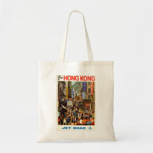 Tote Bag Poster Vintage voyage rue Hong Kong