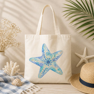 Tote Bag Poterie à thème floral Art Étoile de mer