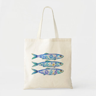 Tote Bag Poterie d'art à thème floral Poisson
