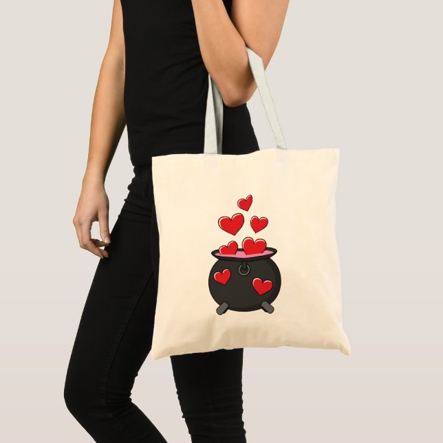 Tote Bag Potion d'amour des coeurs (Devant (produit))