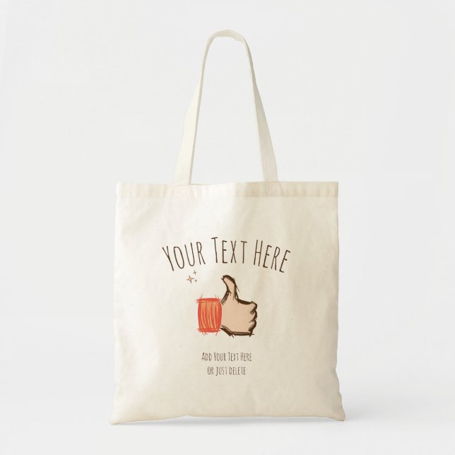 Tote Bag Pouce Vers Le Haut Emoji, Main Tirée. Modèle perso (Devant)