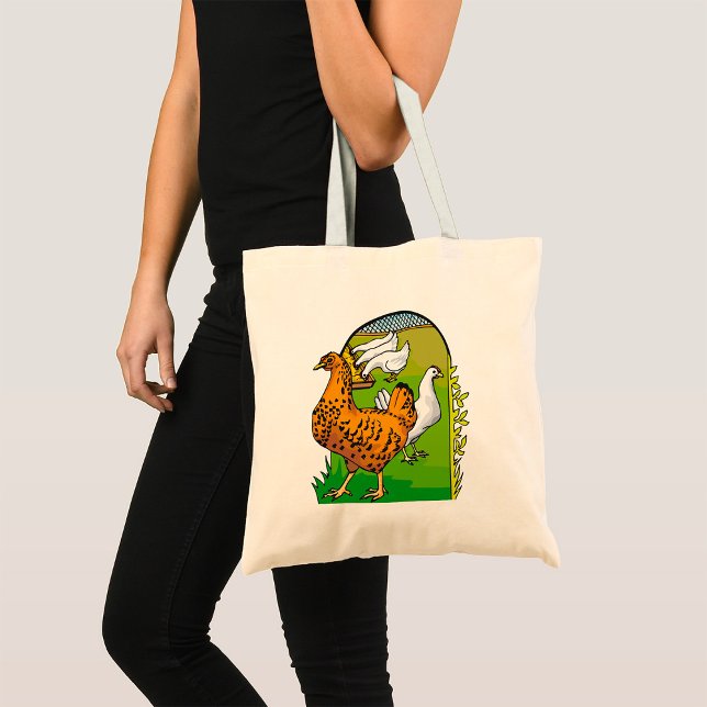 Tote Bag Poulailler de ferme frais Scène champêtre (Créateur téléchargé)