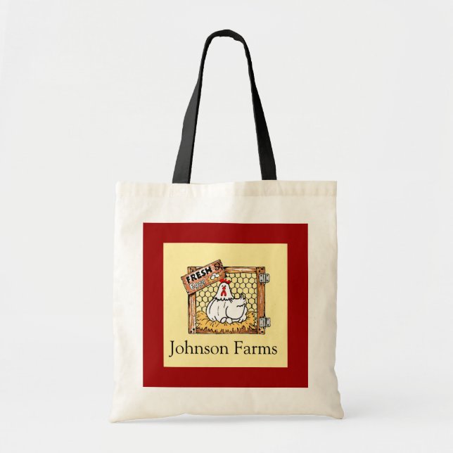 Tote Bag Poule de pays et oeufs frais (Devant)