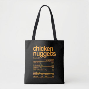 Tote Bag Poulet Nuggets Nutrition Faits Drôle Thanksgiving