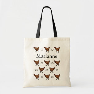 Tote Bag Poulet ou Oeuf, ajoutez votre nom