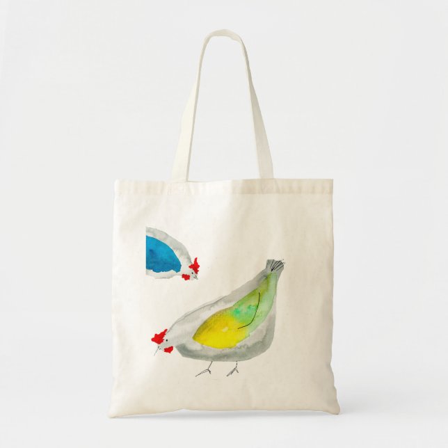 Tote Bag Poulets mignons aquarelle (Devant)