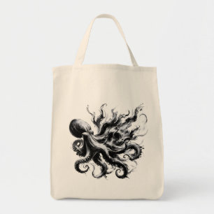 Tote Bag Poulpe Kraken Fluide Encre Abstraite