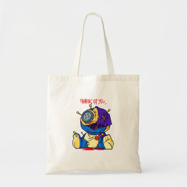 Tote Bag Poupée vaudou - PENSEZ À VOUS (Devant)
