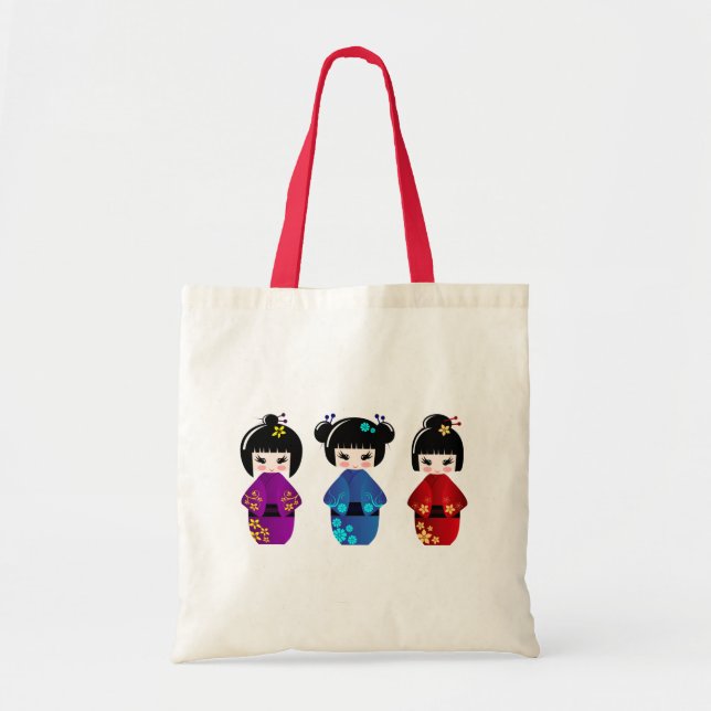 Tote Bag Poupées de Kokeshi (Devant)