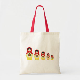 Tote Bag Poupées de Matryoschka rouges