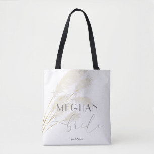 Tote Bag Pour la mariée ivoire Pampas herbe