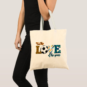 Tote Bag Pour L'Amour Du Jeu Soccer Maman Leopard