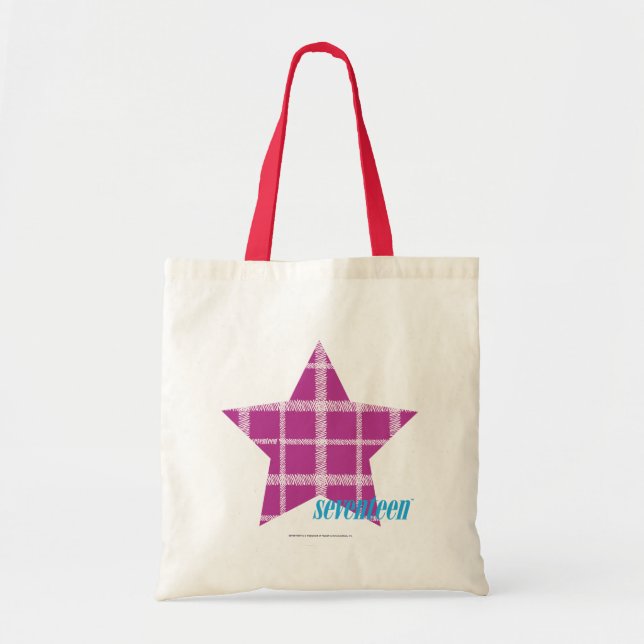 Tote Bag Pourpre 3 de plaid (Devant)