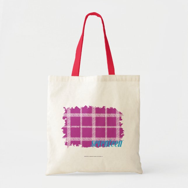 Tote Bag Pourpre 4 de plaid (Devant)