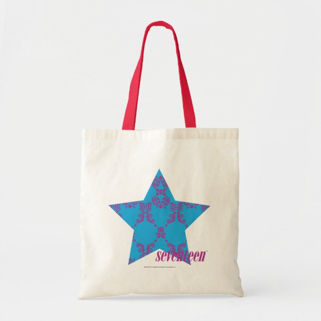 Tote Bag Pourpre-Aqua 2 de damassé (Devant)