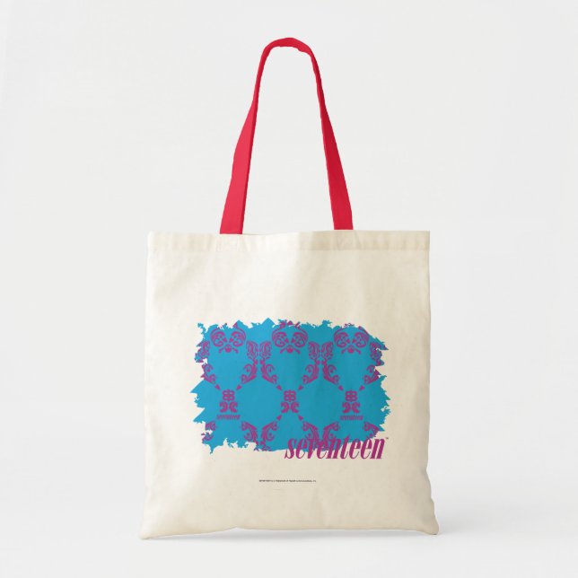 Tote Bag Pourpre-Aqua 4 de damassé (Devant)