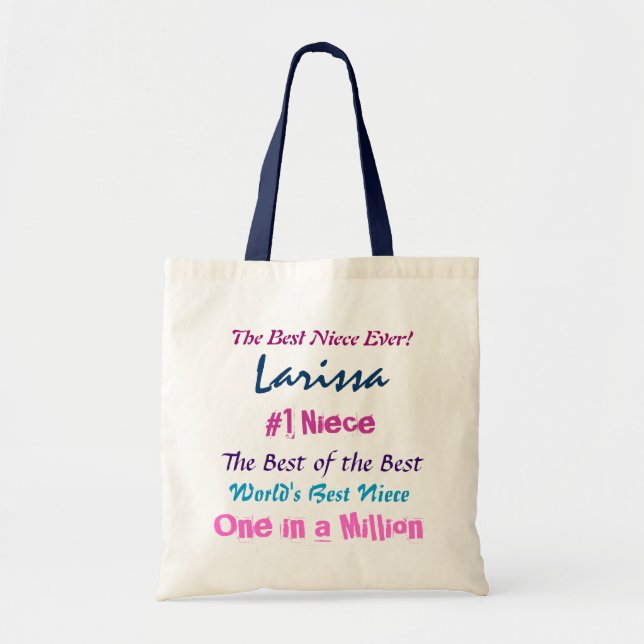 Tote Bag Pourpre rose bleu de la meilleure nièce du monde (Devant)