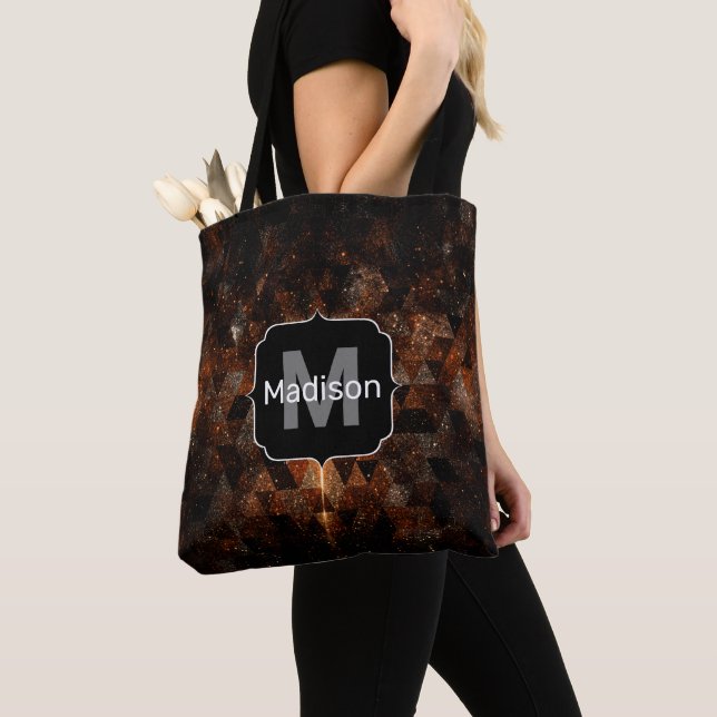 Tote Bag Poutre d'or dans l'univers brillant géométrique Mo (De près)