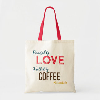 Tote Bag Powered by Love Mum Life Funny