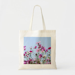 Tote Bag Prairie de fleurs sauvages roses et violettes