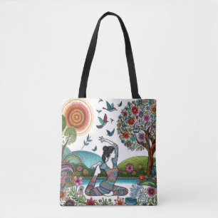 Tote Bag Pratique du yoga à la lueur de la lumière du solei